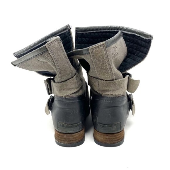 Sorel | Major Moto Boots Size EU 36 / US 5 Black Leather Grey Suede Pull On - Picture 6 of 11